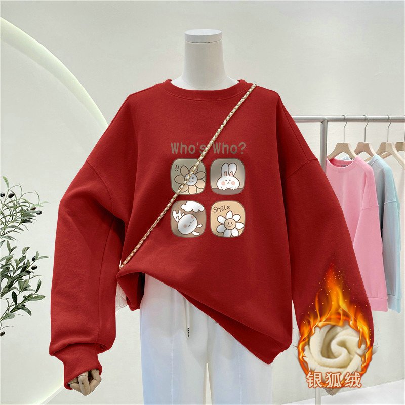 Oversized Crewneck Fleece - Damen-Sweatshirt im Lazy-Style mit Rundhalsausschnitt, Herbst-Winter,