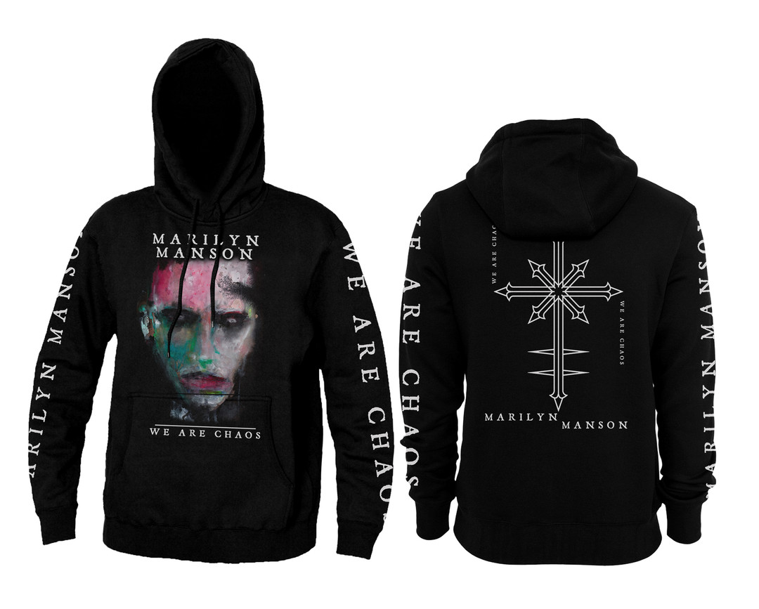 Oversized Crewneck Fleece - Marilyn Manson Hoodie, Oversized Unisex Grafik-Print
