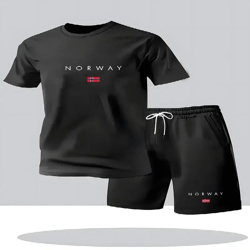 Street Fashion Tshirt - 2026 Neues Herren Freizeit Kurzarm-Shorts 2-teiliges