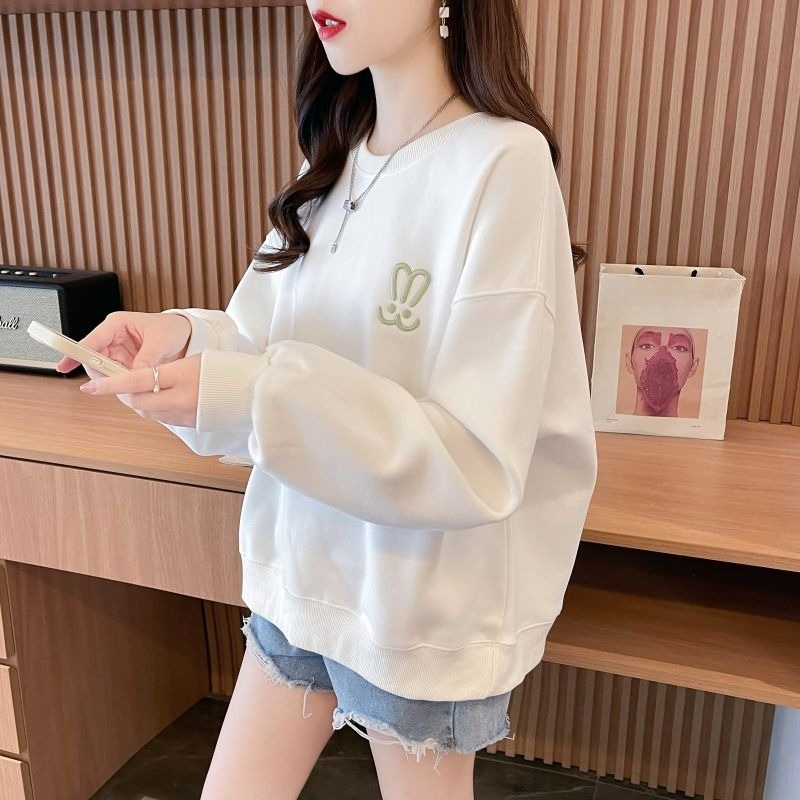 Oversized Crewneck Fleece - Damen Leichtgewichtiger Oversize-Rundhalspullover Frühling Herbst Lässiges