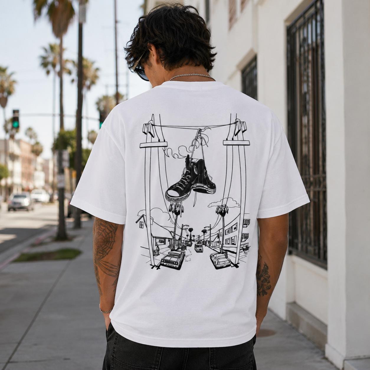 Sneakers on Power Lines T-Shir – Street Fashion Online Bewertung und Preis