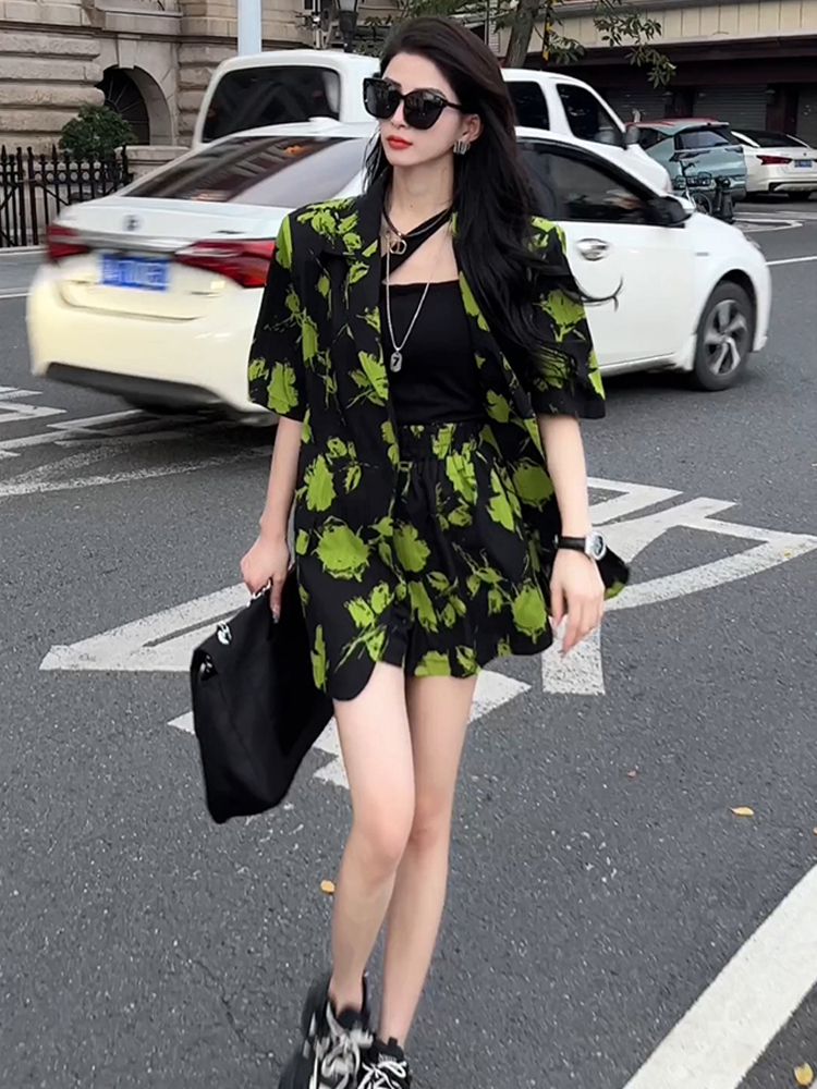 Modisches Print-Anzug-Set für  – Street Fashion Online Bewertung und Preis