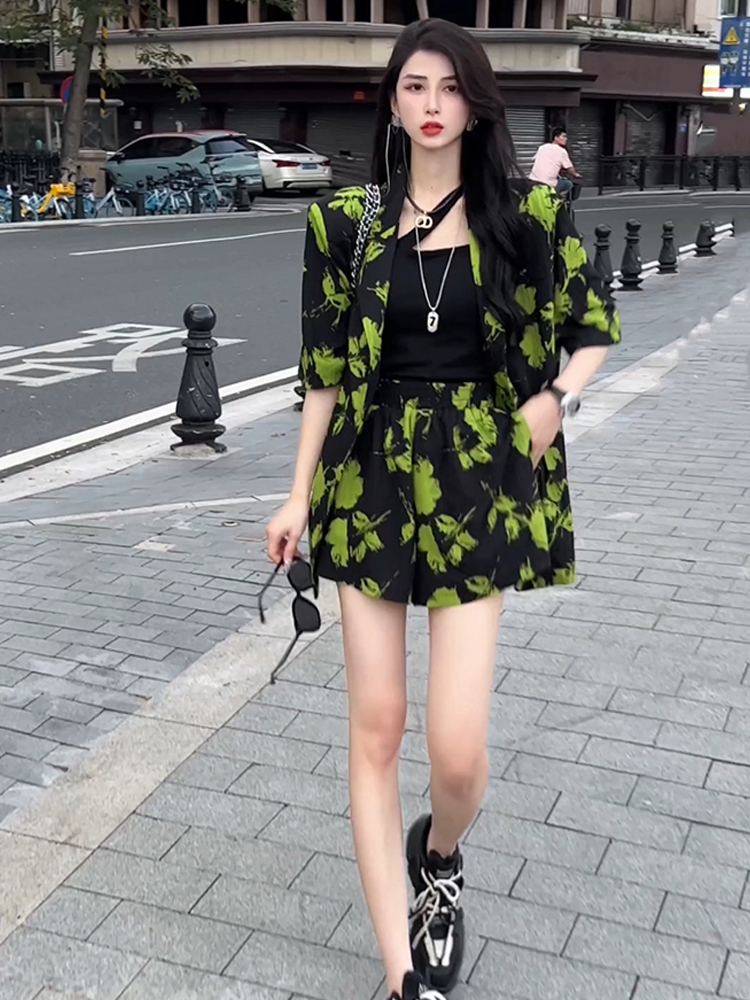Modisches Print-Anzug-Set für  – Street Fashion Online Bewertung und Preis
