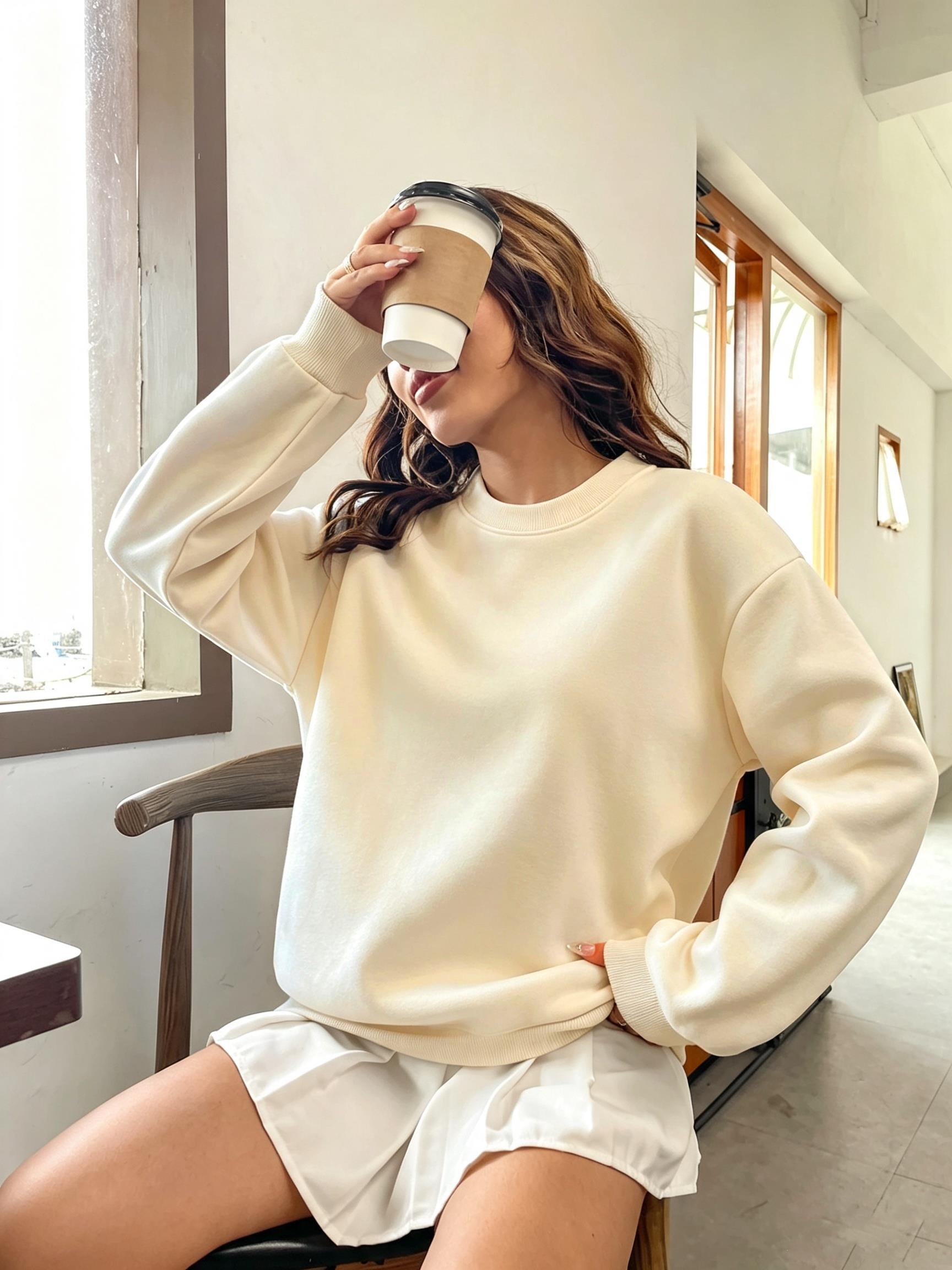 Koreanisches Oversize-Sweatshi – Oversized Crewneck Fleece Bewertung und Preis